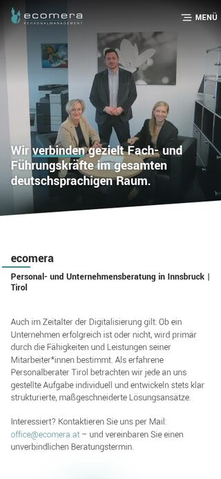 Startseite von Ecomera auf dem Smartphone