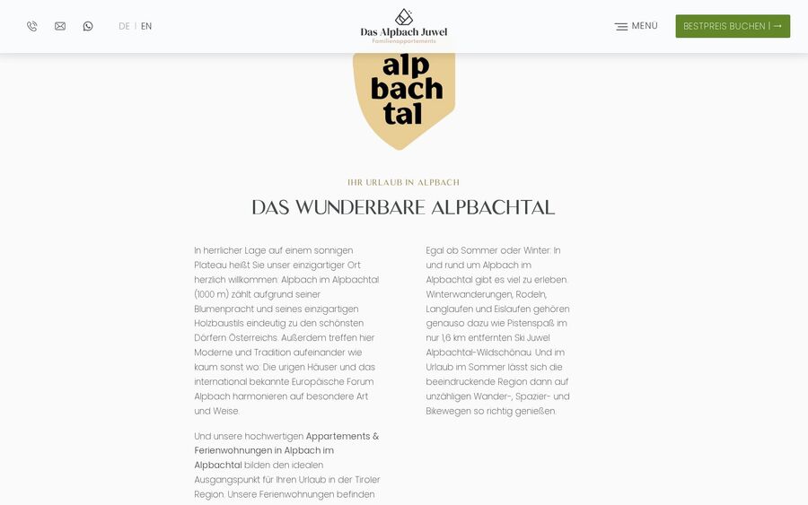 Das Alpbach Juwel: Abschnitt "Das wunderbare Alpbachtal" mit dem Ortslogo