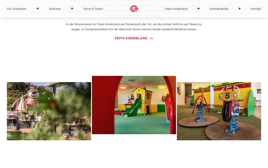 Pepis Kinderland der Granatalm mit Spielbereichen