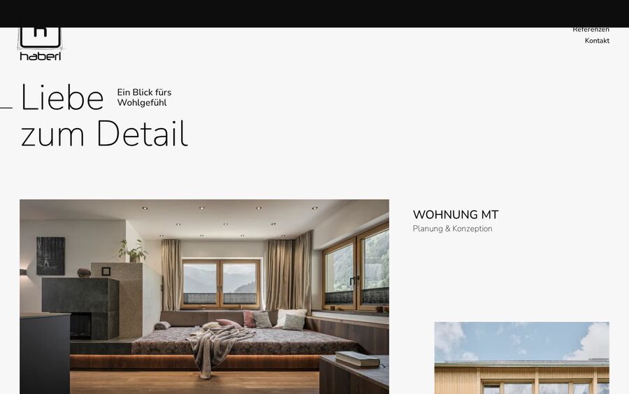 Wohnungsprojekt der Tischlerei Haberl mit Schlafzimmer