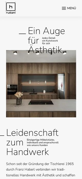 Startseite von Haberl auf dem Smartphone